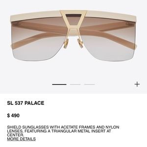 SOLD OUT! Saint Laurent 537 palace sunglasses in ivory!
